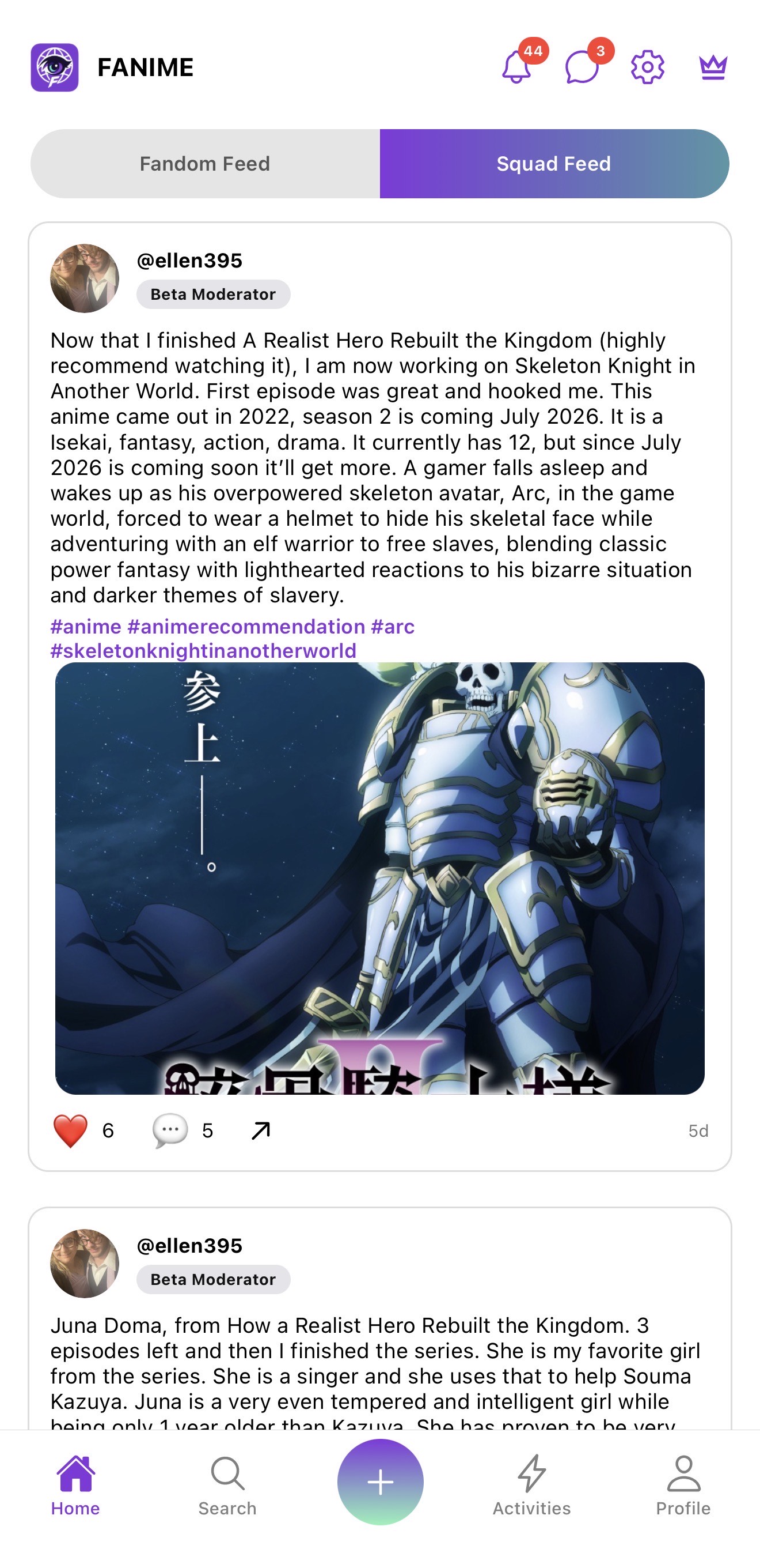 FANIME feed screenshot